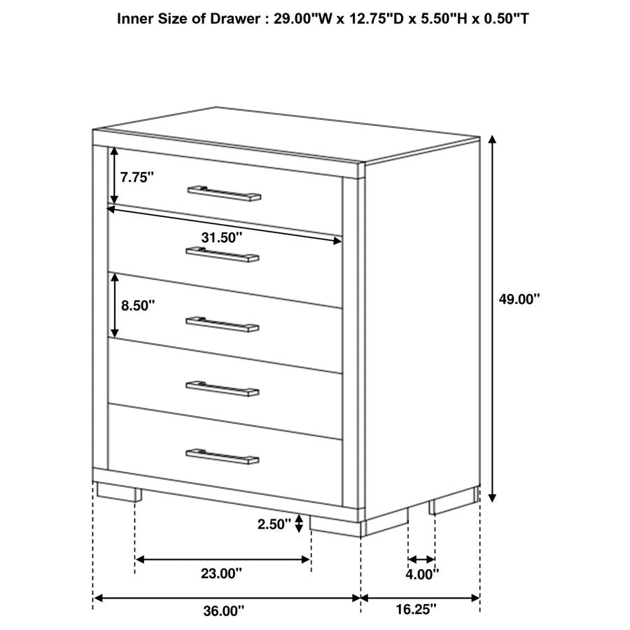 Jessica Cappuccino 5-Piece Queen Bedroom Set by Coaster at Eve Furniture