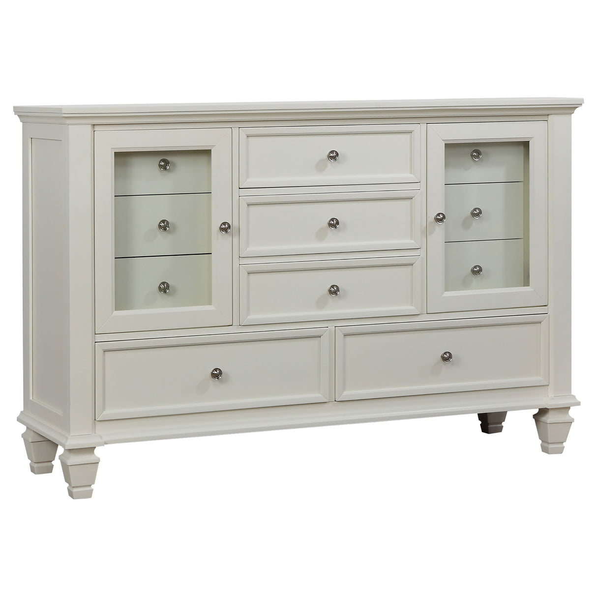 Sandy Beach Cream White 5-Piece California King Bedroom Set