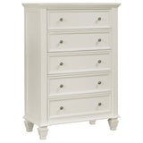 Sandy Beach Cream White 5-Piece California King Bedroom Set