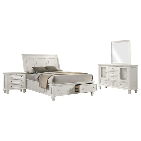 Sandy Beach 4-Piece Eastern King Storage Bedroom Set with Sleigh Headboard by Coaster at Eve Furniture