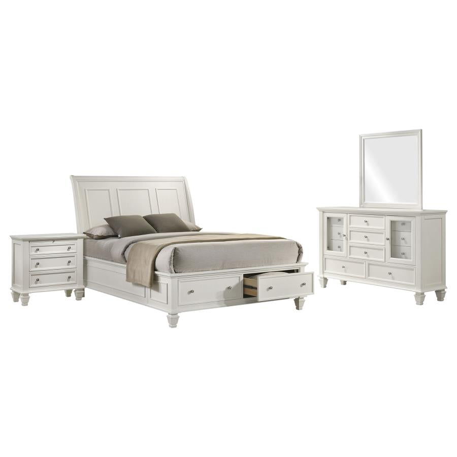 Sandy Beach Cream White 4-Piece Queen Bedroom Set by Coaster at Eve Furniture