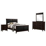 Carlton Cappuccino/Black 4-Piece Full Upholstered Bedroom Set