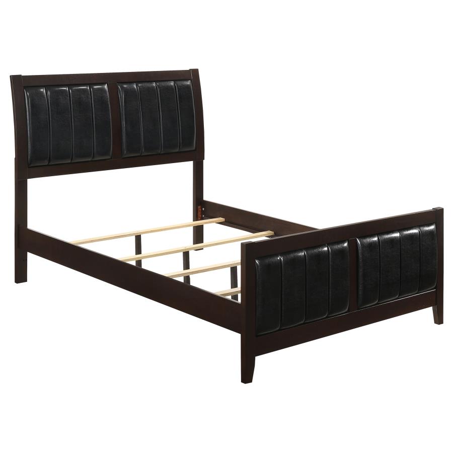 Carlton Cappuccino/Black 5-Piece Full Upholstered Bedroom Set