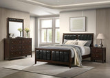 Juego de dormitorio Carlton Cappuccino Eastern King de 4 piezas con cabecero tapizado