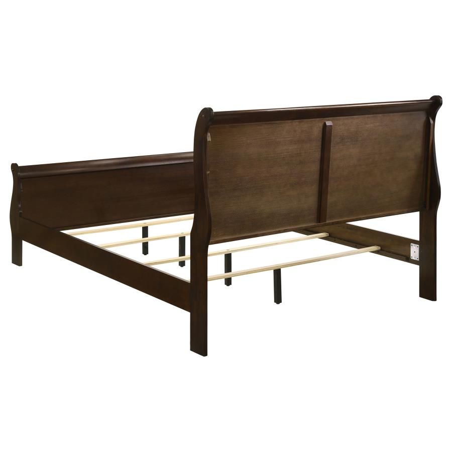 Juego de dormitorio de 4 piezas con panel completo y cabecero alto Louis Philippe White