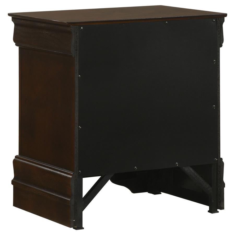 Juego de dormitorio de 4 piezas con panel completo y cabecero alto Louis Philippe White