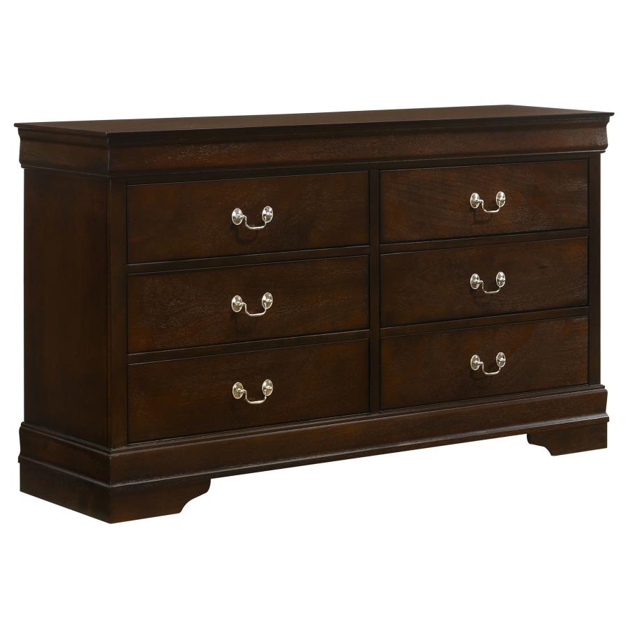 Juego de dormitorio de 4 piezas con panel completo y cabecero alto Louis Philippe White
