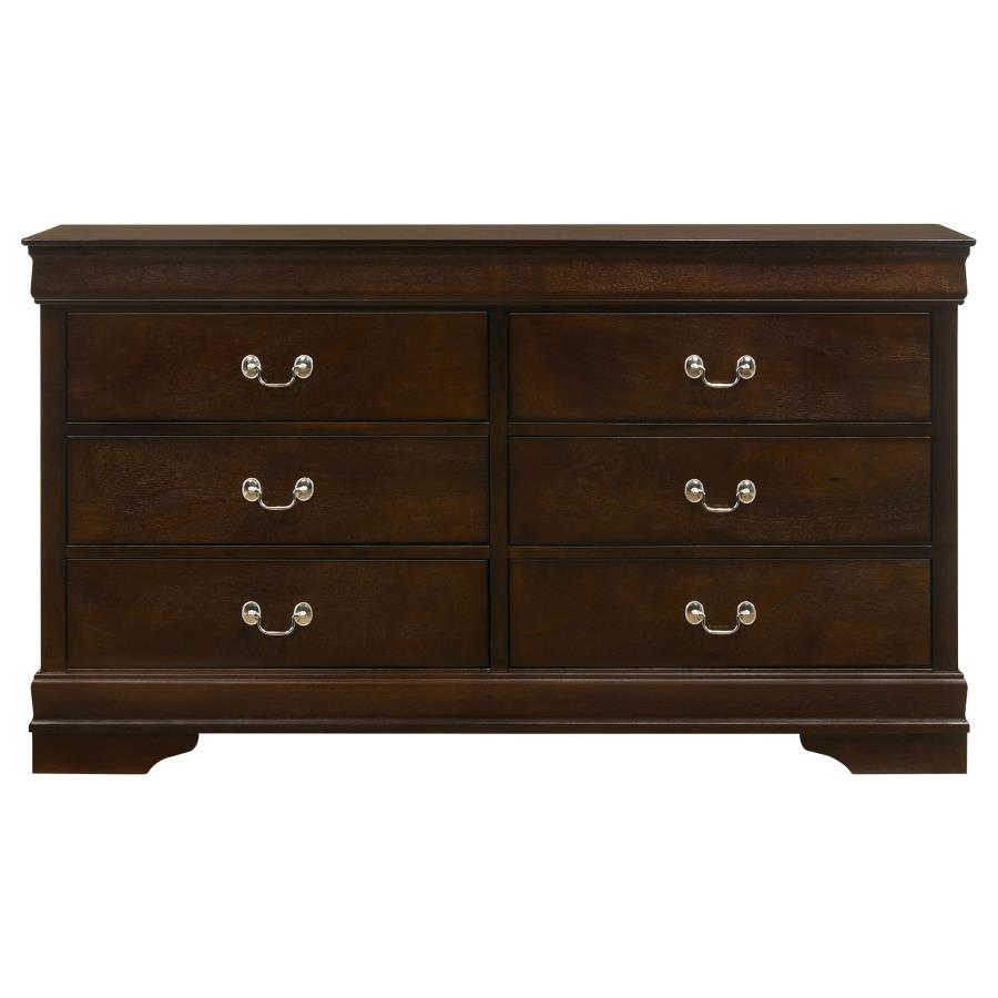 Juego de dormitorio de 4 piezas con panel completo y cabecero alto Louis Philippe White