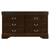 Juego de dormitorio de 4 piezas con panel completo y cabecero alto Louis Philippe White
