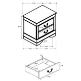 Juego de dormitorio de 4 piezas con panel completo y cabecero alto Louis Philippe White