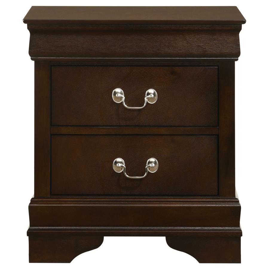 Juego de habitación Louis Philippe White de 5 piezas tamaño matrimonial con cabecera alta
