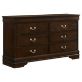 Louis Philippe Cappuccino 4-Piece Twin Panel Bedroom Set with High Headboard