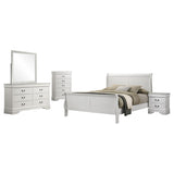 Juego de dormitorio completo de 5 piezas Louis Philippe White