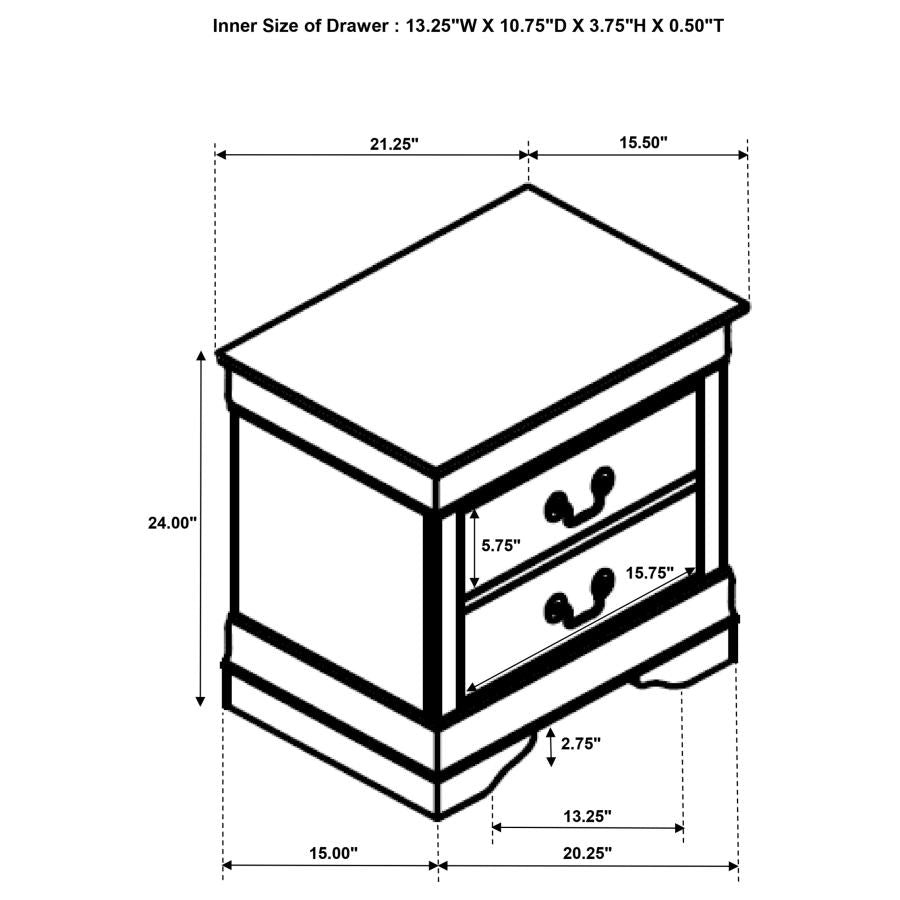 Juego de dormitorio completo de 5 piezas Louis Philippe White