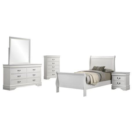Louis Philippe White 5-Piece Twin Bedroom Set by Coaster at Eve Furniture