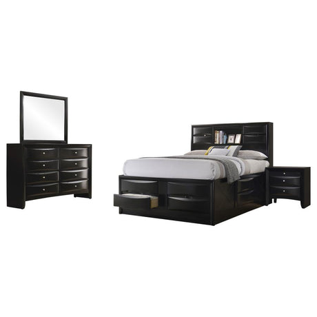 Briana Black 4-Piece Queen Storage Bedroom Set with Bookcase Headboard by Coaster at Eve Furniture