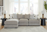 Aslan Court Pebble 3-Piece LAF Chaise Sectional