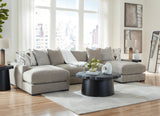 Aslan Court Pebble 4-Piece Double Chaise Sectional