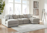 Aslan Court Pebble 4-Piece Double Chaise Sectional