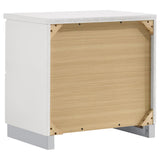 Juego de dormitorio Felicity de 4 piezas en blanco brillante tamaño matrimonial con cabecero y espejo con luces LED