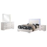 Felicity Glossy White 4-Piece Full Bedroom Set with LED Lighting