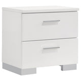 Felicity Glossy White 5-Piece Full Bedroom Set with LED Lighting