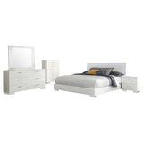 Felicity Glossy White 5-Piece Eastern King Bedroom Set with LED Mirror by Coaster at Eve Furniture