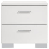 Felicity Glossy White 4-Piece California King Bedroom Set with LED Lighting by Coaster at Eve Furniture