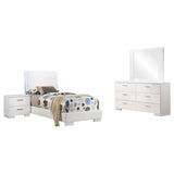 Felicity White High Gloss 4-Piece Twin Bedroom Set