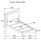 Juego de dormitorio Felicity blanco brillante de 6 piezas tamaño California King con iluminación LED
