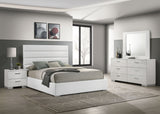 Felicity White High Gloss 4-Piece Eastern King Bedroom Set