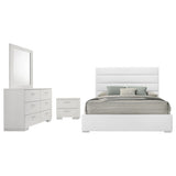 Felicity White High Gloss 4-Piece Eastern King Bedroom Set