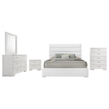 Felicity White High Gloss 5-Piece California King Bedroom Set