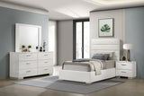 Felicity White High Gloss 4-Piece Twin Bedroom Set
