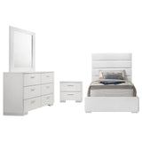 Felicity White High Gloss 4-Piece Twin Bedroom Set
