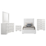 Felicity White High Gloss 5-Piece Twin Bedroom Set