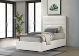Felicity White 53-inch Upholstered Twin Platform Bed