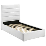 Felicity White 53-inch Upholstered Twin Platform Bed