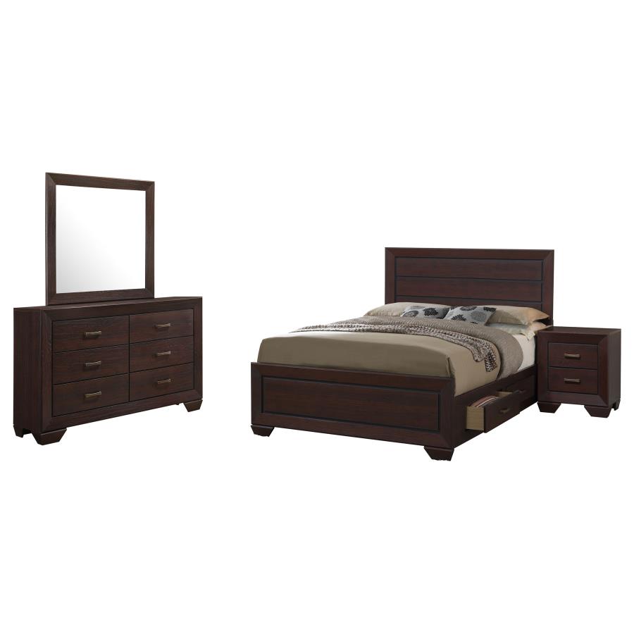 Kauffman 4-Piece Storage California King Bedroom Set with High Straight Headboard by Coaster at Eve Furniture