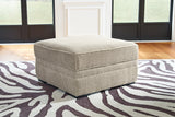 Calnita Sisal Oversized Swivel Chair and Ottoman