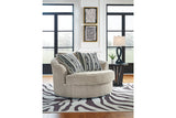 Calnita Sisal Oversized Swivel Chair and Ottoman