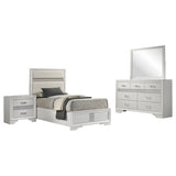Juego de dormitorio Miranda White de 4 piezas (tamaño Twin)