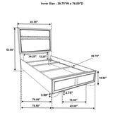 Juego de dormitorio Miranda White de 4 piezas (tamaño Twin)