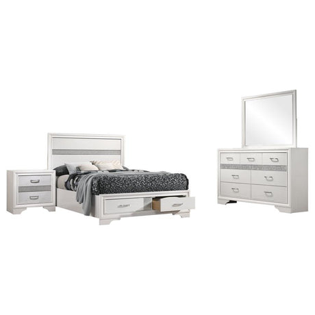 Miranda White 4-Piece Full Storage Bedroom Set by Coaster at Eve Furniture