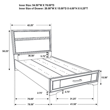 Miranda White 5-Piece Twin Storage Bedroom Set by Coaster at Eve Furniture