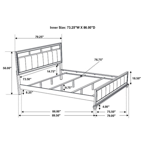 Barzini White 4-Piece California King Panel Bedroom Set by Coaster at Eve Furniture