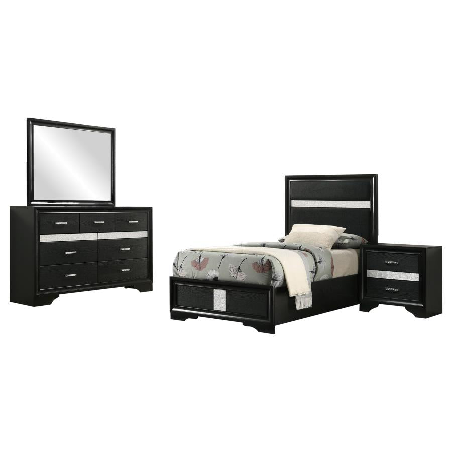Miranda Black 4-Piece Twin Bedroom Set