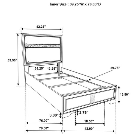 Miranda Black 5-Piece Twin Bedroom Set by Coaster at Eve Furniture