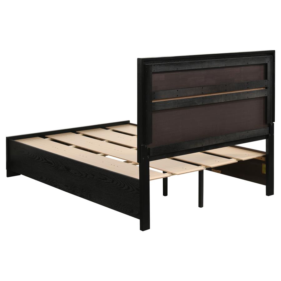Juego de dormitorio Miranda Black de 5 piezas con almacenaje tamaño completo