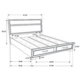 Juego de dormitorio Miranda Black de 5 piezas con almacenaje tamaño completo